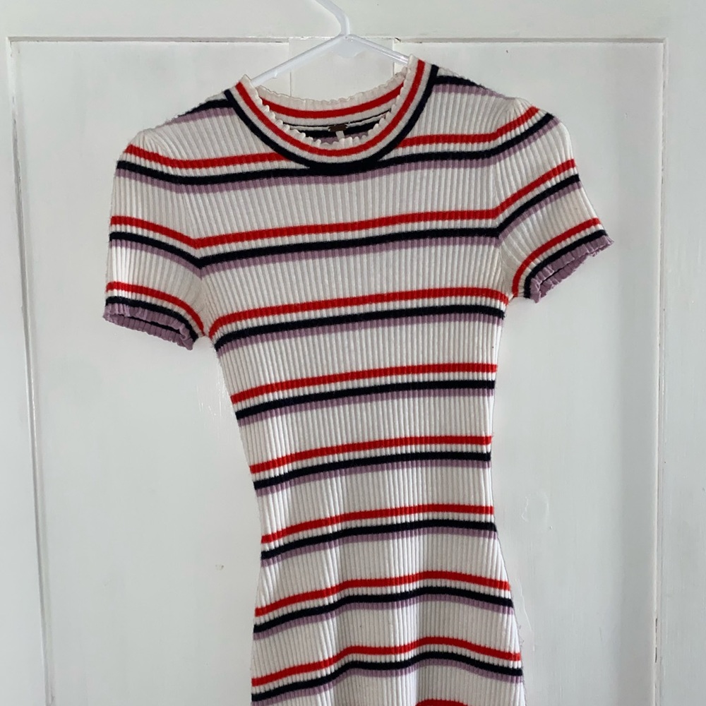 Striped Free People knit bodycon dress